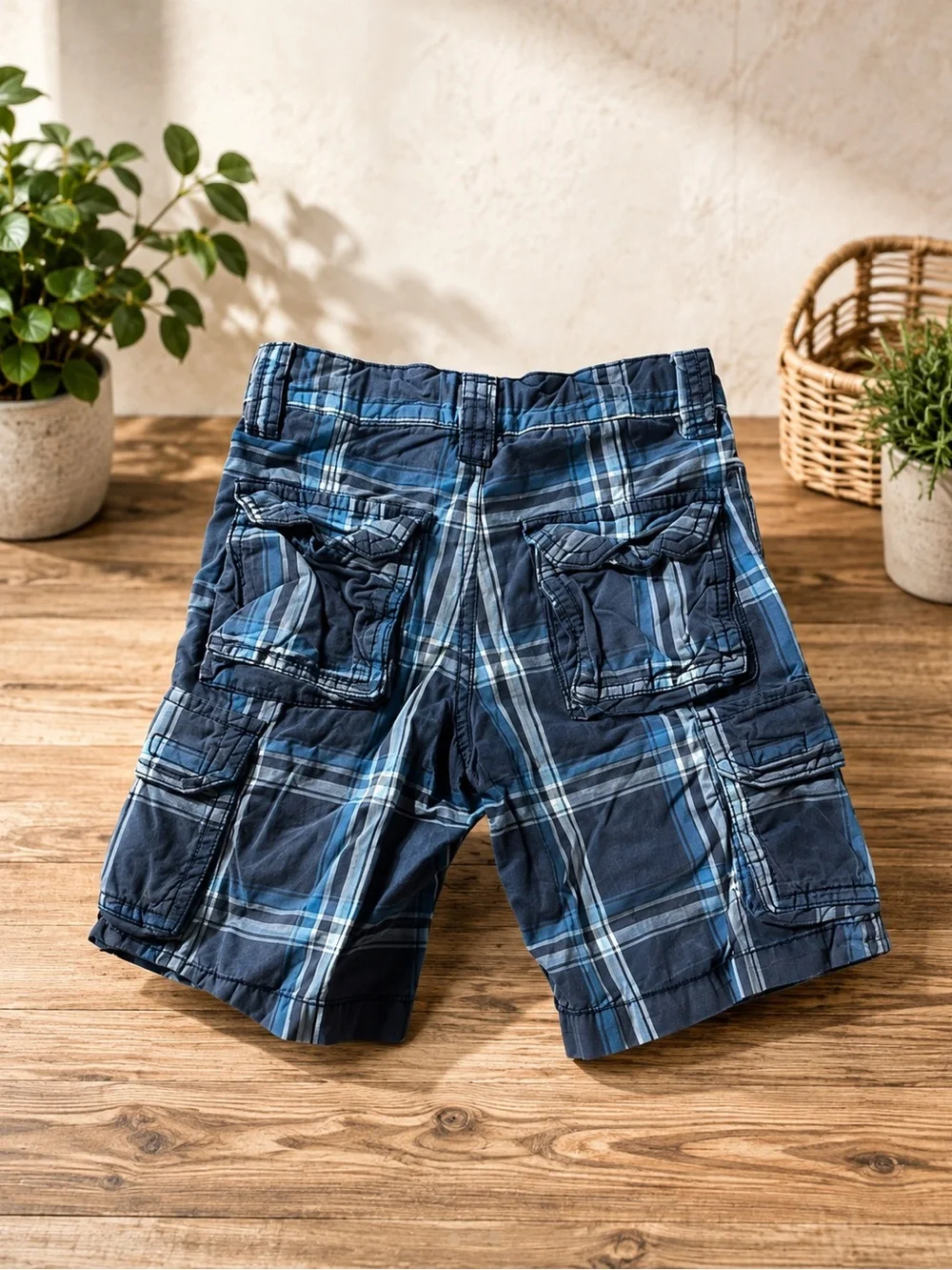 Boys’ Plaid Size 5 Cargo Shorts 248